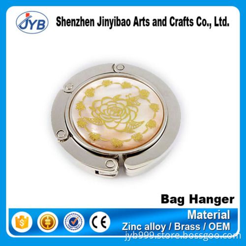 metal fancy quality table top foldable purse shor hook bag hanger with custom logo